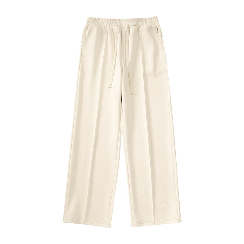 Individual Pleat Stitching Loose Tide Brand Wide-leg Straight Pants