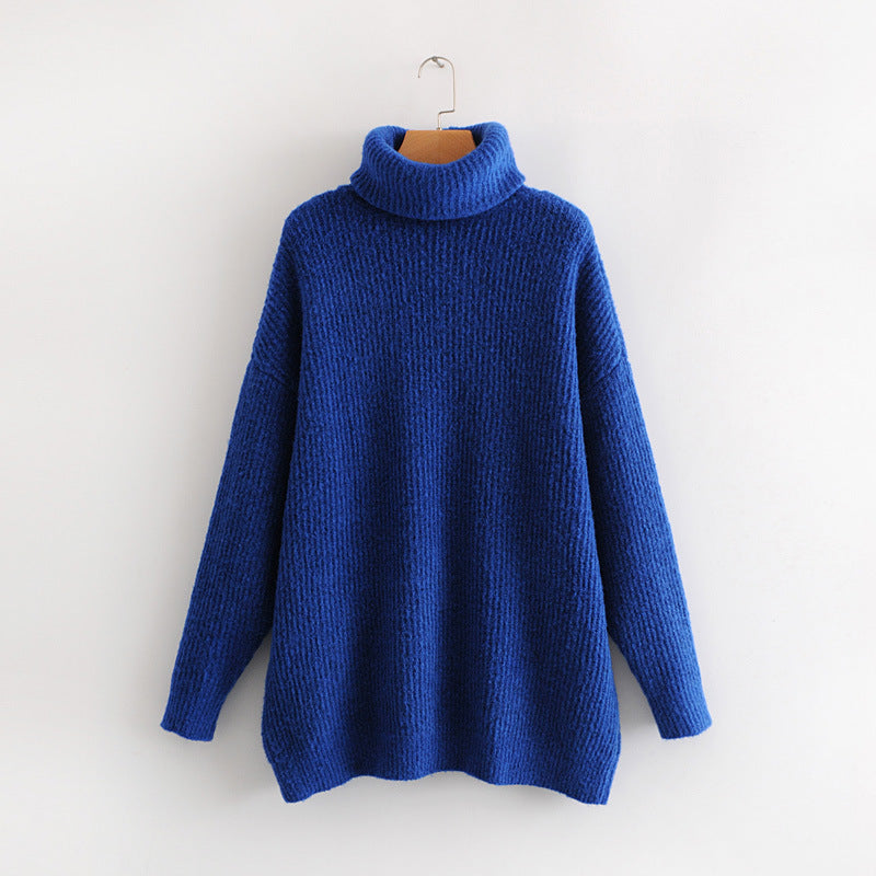 Turtleneck sweater women European style loose knit sweater