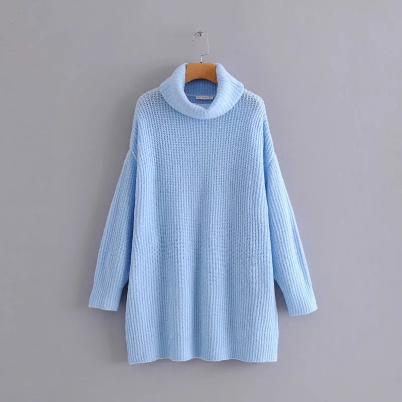 Turtleneck sweater women European style loose knit sweater