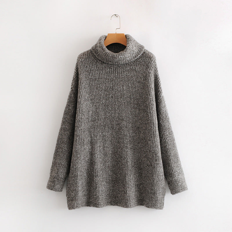 Turtleneck sweater women European style loose knit sweater