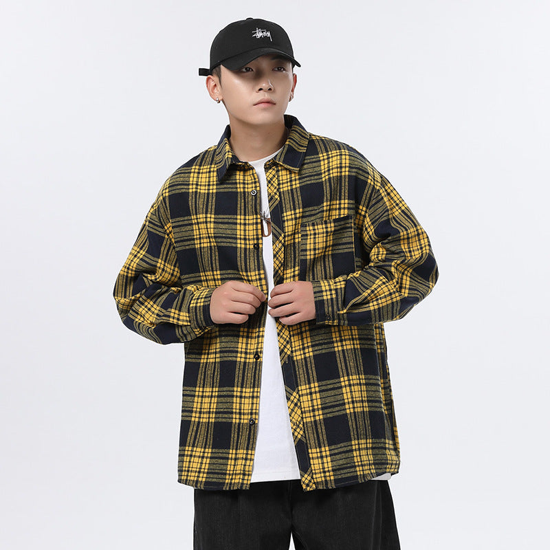 Men Spring And Autumn Loose Casual Bottoming Shirt Coat