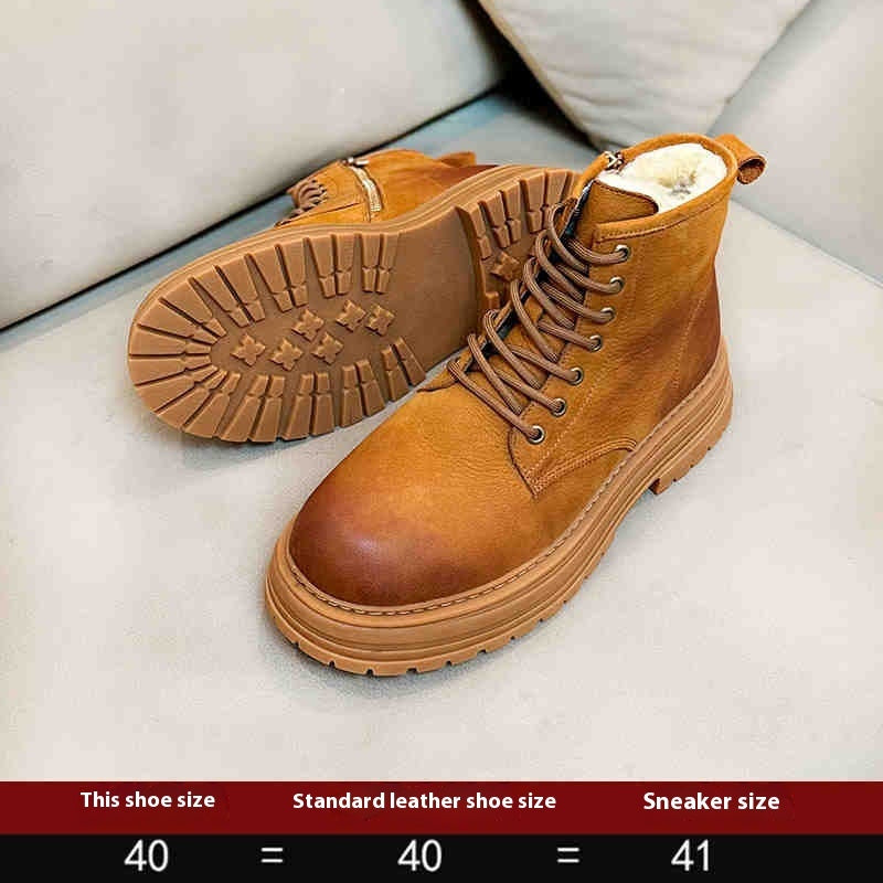 Sheepskin Fur Snow Boots Men's