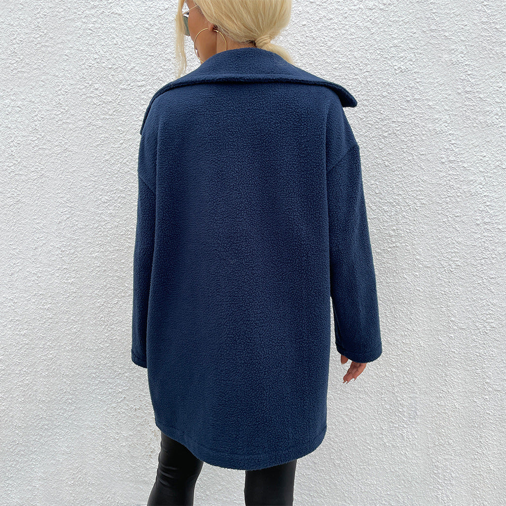 Women's Double-sided Fleece Mid-length Coat