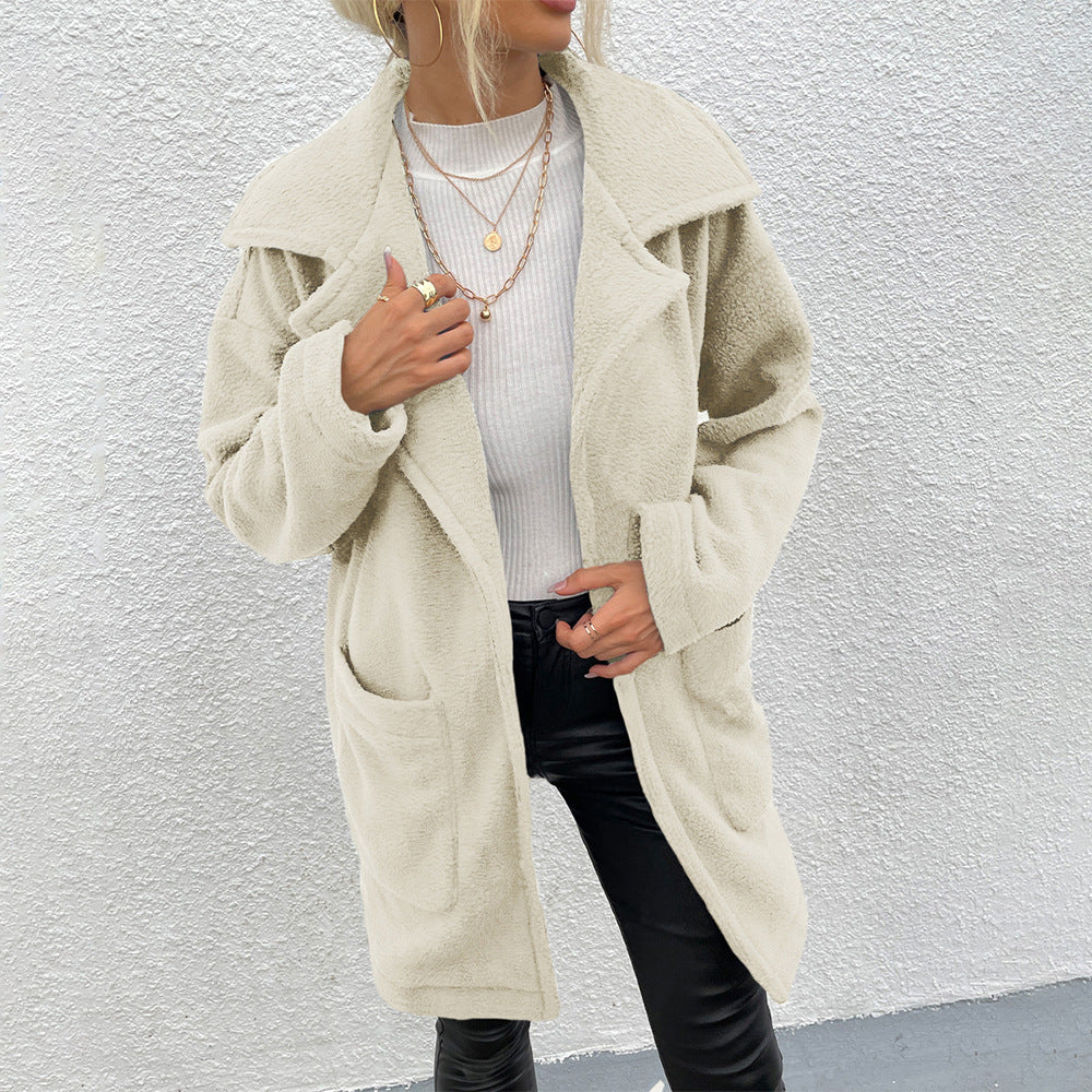 Women's Double-sided Fleece Mid-length Coat