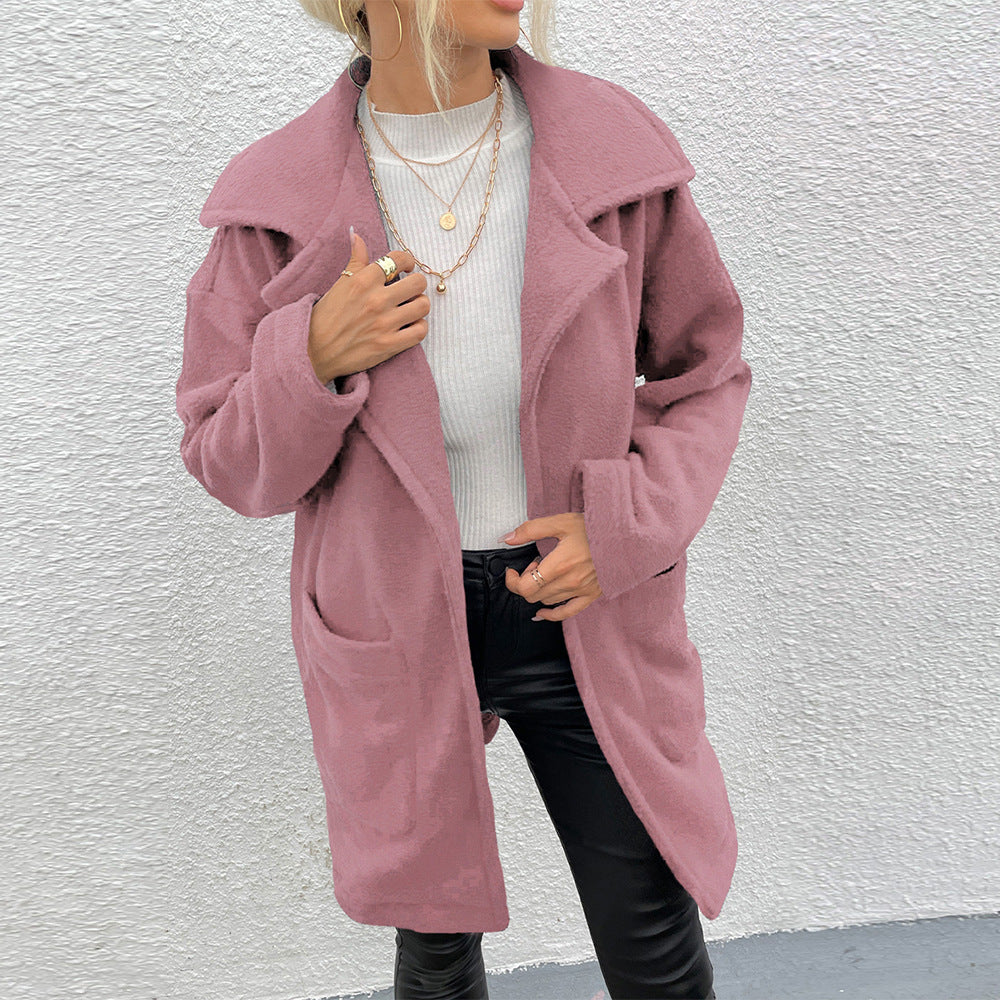 Women's Double-sided Fleece Mid-length Coat