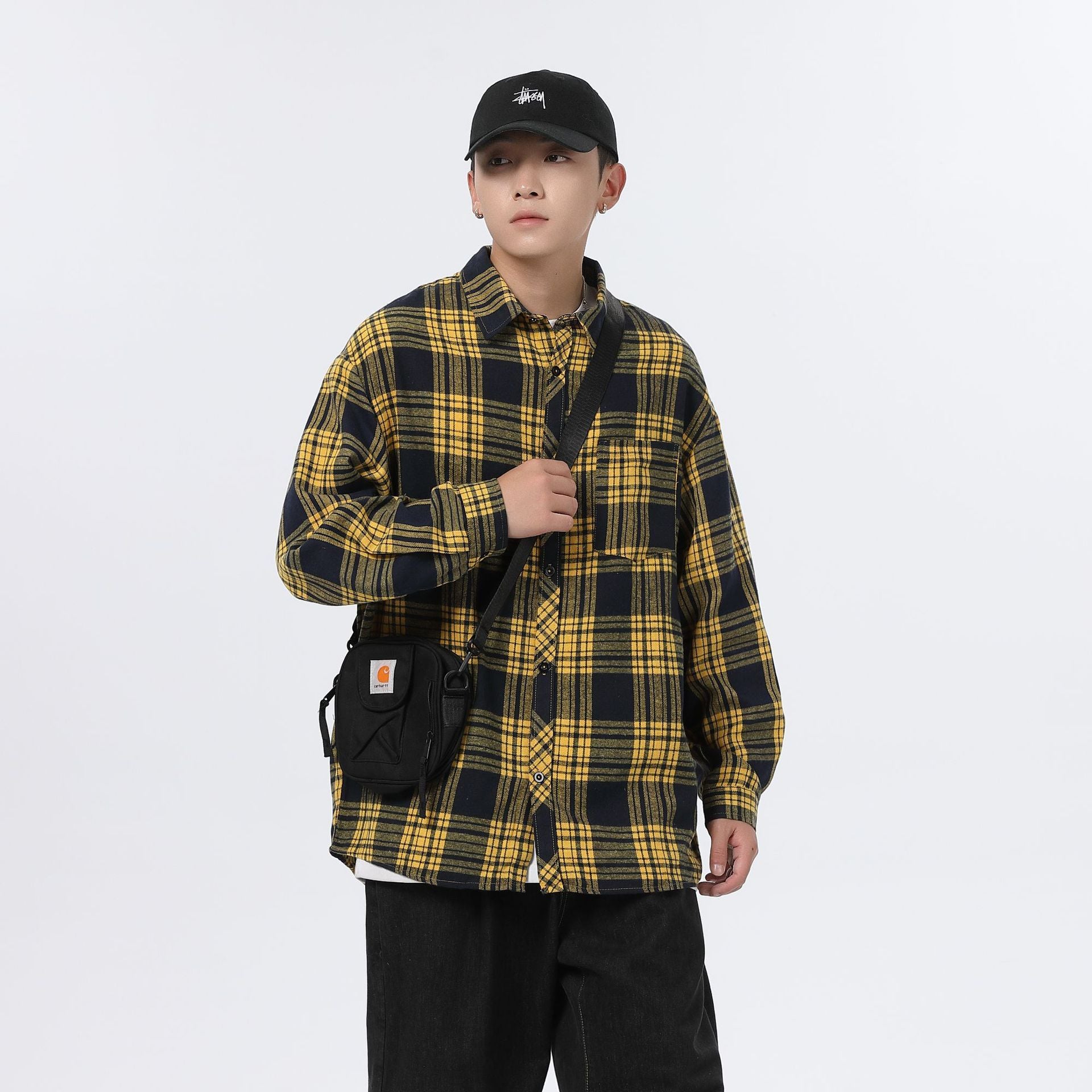 Men Spring And Autumn Loose Casual Bottoming Shirt Coat