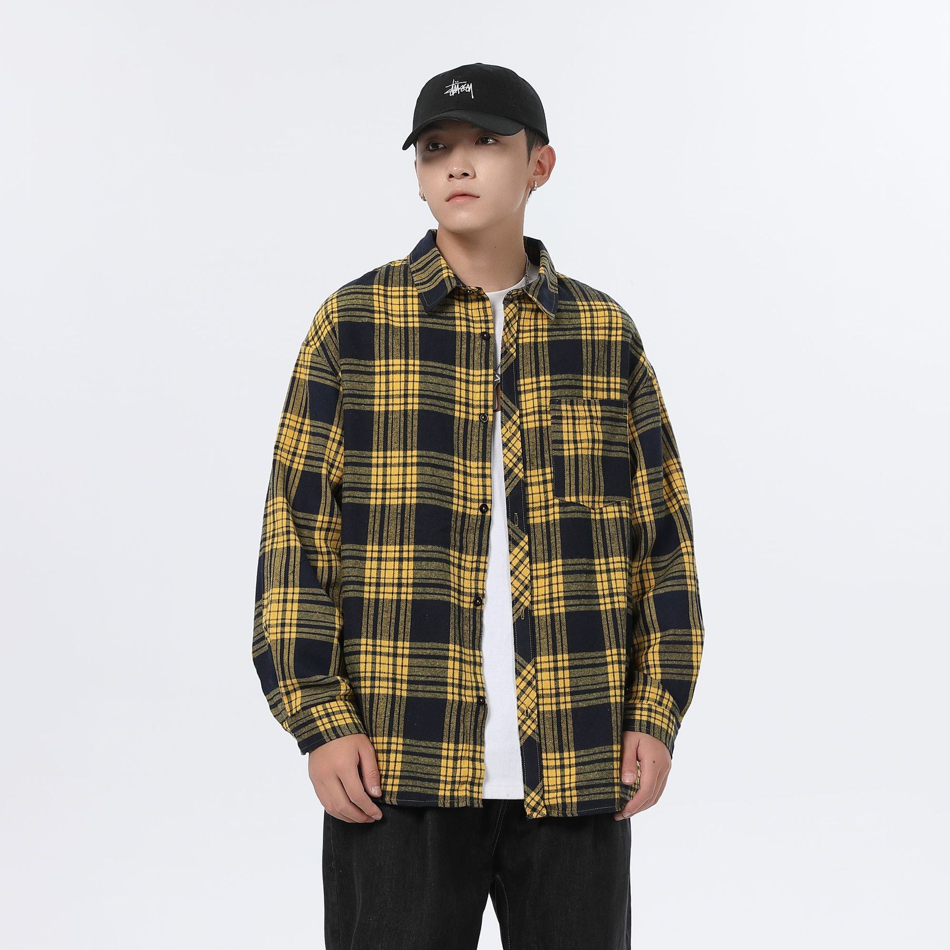 Men Spring And Autumn Loose Casual Bottoming Shirt Coat