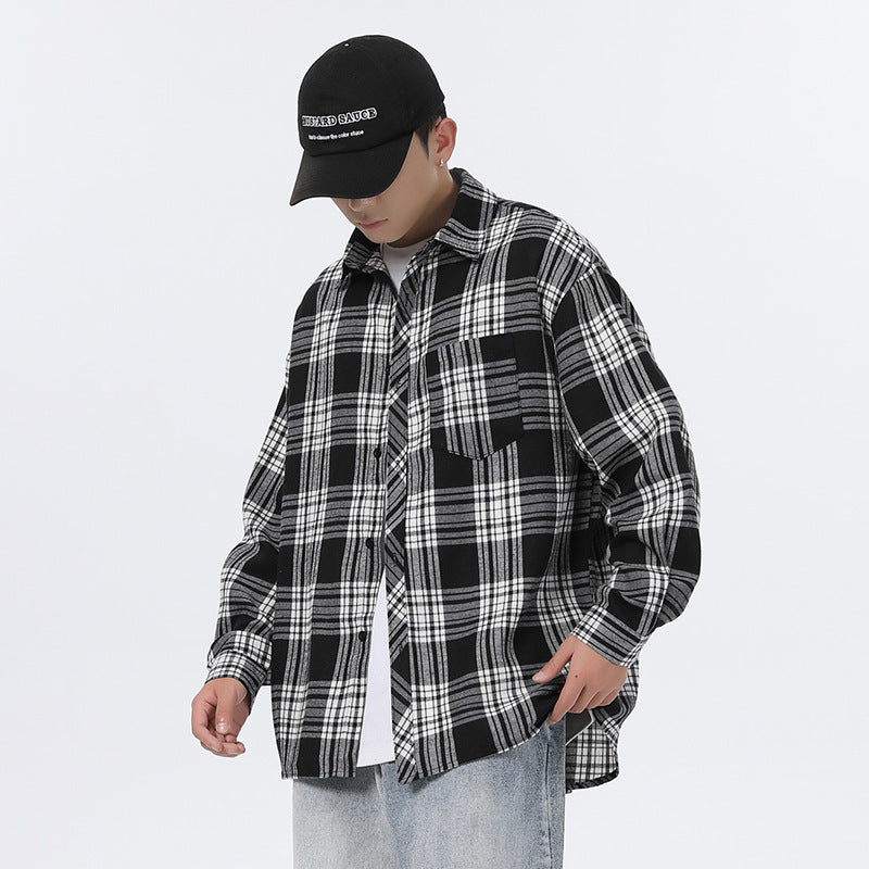 Men Spring And Autumn Loose Casual Bottoming Shirt Coat